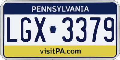 PA license plate LGX3379