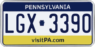 PA license plate LGX3390