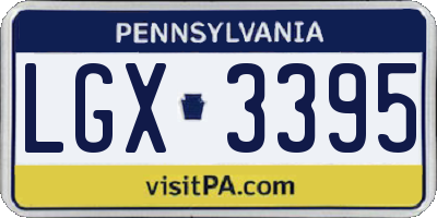 PA license plate LGX3395