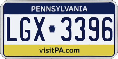 PA license plate LGX3396