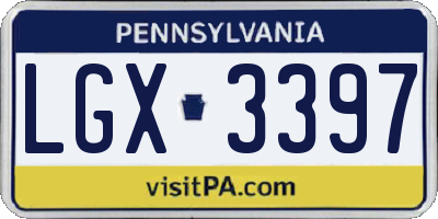PA license plate LGX3397