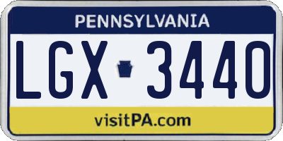 PA license plate LGX3440