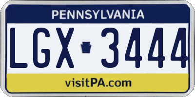 PA license plate LGX3444