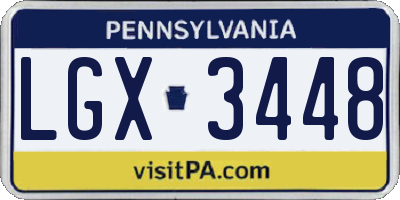PA license plate LGX3448