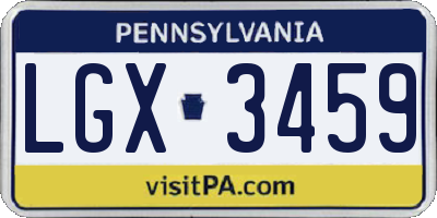 PA license plate LGX3459