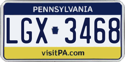 PA license plate LGX3468
