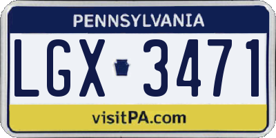 PA license plate LGX3471