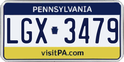 PA license plate LGX3479