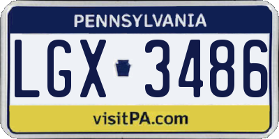 PA license plate LGX3486