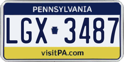 PA license plate LGX3487