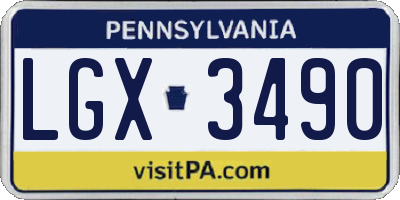 PA license plate LGX3490