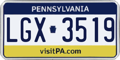 PA license plate LGX3519