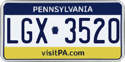 PA license plate LGX3520