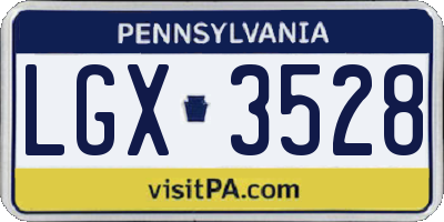 PA license plate LGX3528