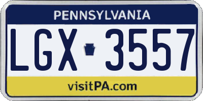 PA license plate LGX3557