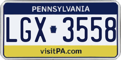 PA license plate LGX3558