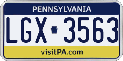 PA license plate LGX3563