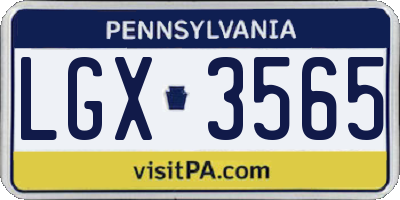 PA license plate LGX3565