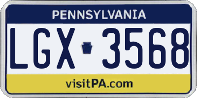PA license plate LGX3568