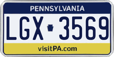 PA license plate LGX3569