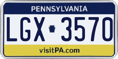 PA license plate LGX3570