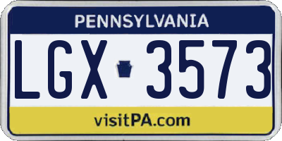 PA license plate LGX3573