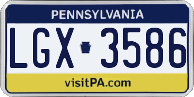 PA license plate LGX3586