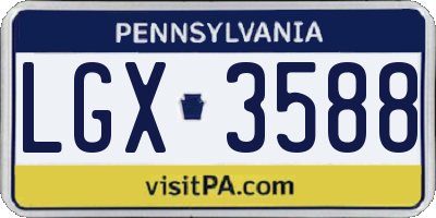 PA license plate LGX3588