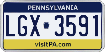 PA license plate LGX3591
