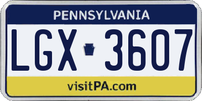 PA license plate LGX3607