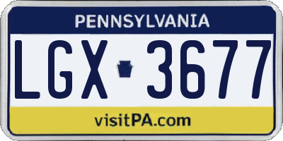 PA license plate LGX3677
