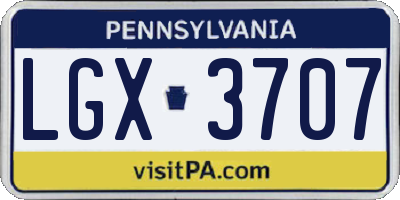 PA license plate LGX3707