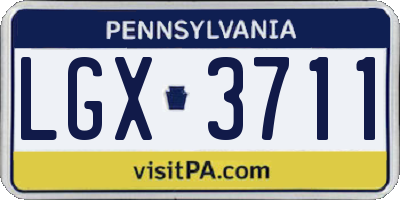 PA license plate LGX3711