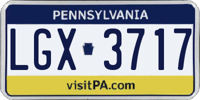 PA license plate LGX3717