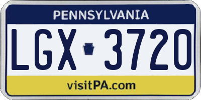 PA license plate LGX3720