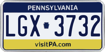 PA license plate LGX3732