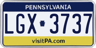 PA license plate LGX3737