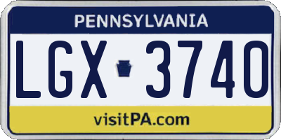 PA license plate LGX3740
