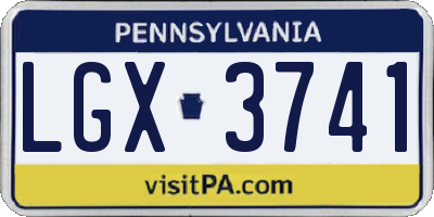 PA license plate LGX3741
