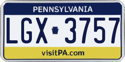 PA license plate LGX3757