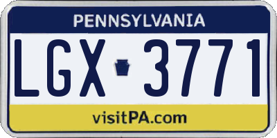 PA license plate LGX3771