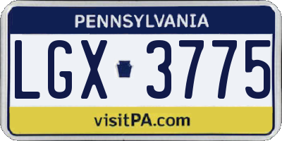 PA license plate LGX3775
