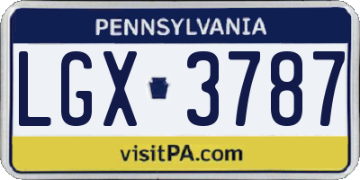 PA license plate LGX3787