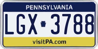 PA license plate LGX3788