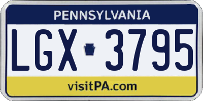 PA license plate LGX3795