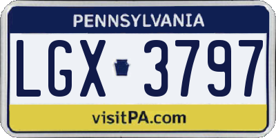 PA license plate LGX3797