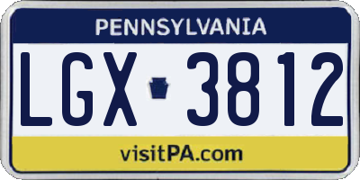 PA license plate LGX3812