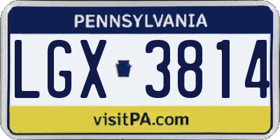 PA license plate LGX3814