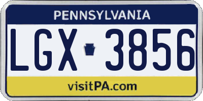 PA license plate LGX3856