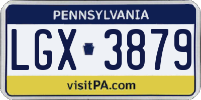 PA license plate LGX3879